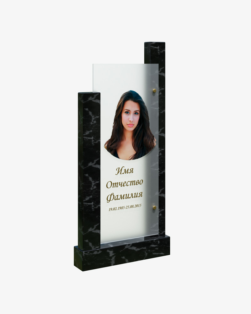 Стеклянная накладка для памятника 1000x500x10 мм